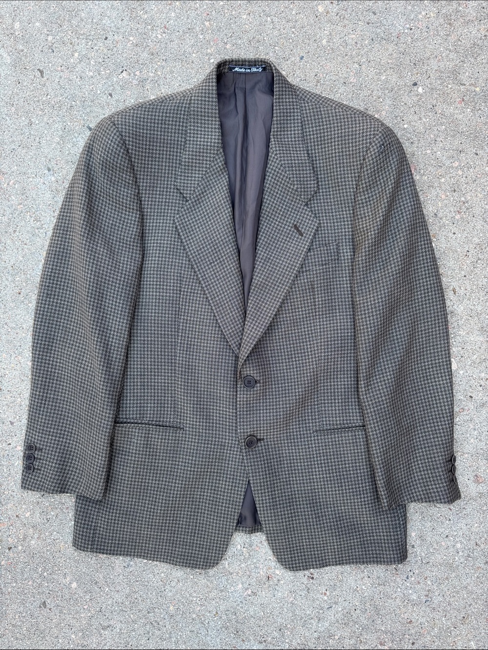 VTG 90’s Giorgio Armani Sport Coat in Gray/Black/Brown 38S - Made In Italy